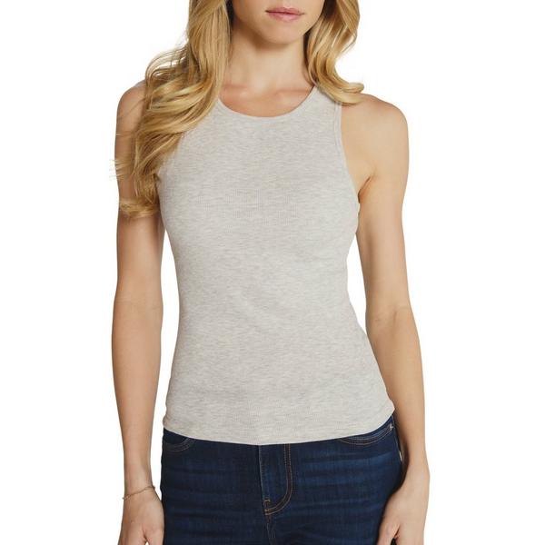 Women's 7 Diamonds Modal Ribbed Crew Crew Neck Tank Top XLarge Heather Grey