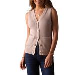 Women's The Normal Brand Ada Knit Button Sleeveless V-Neck Sweater Vest - Thumbnail 1 of 5