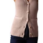 Women's The Normal Brand Ada Knit Button Sleeveless V-Neck Sweater Vest - Thumbnail 2 of 5