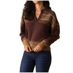 Women's The Normal Brand Fair Isle Polo Pullover Sweater - Thumbnail 1 of 3