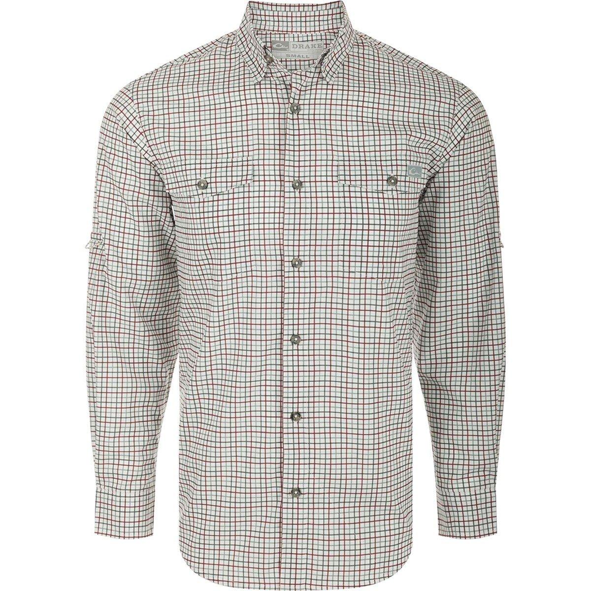Men's Drake Waterfowl Frat Tattersall Long Sleeve Button Up Shirt - Drake Waterfowl