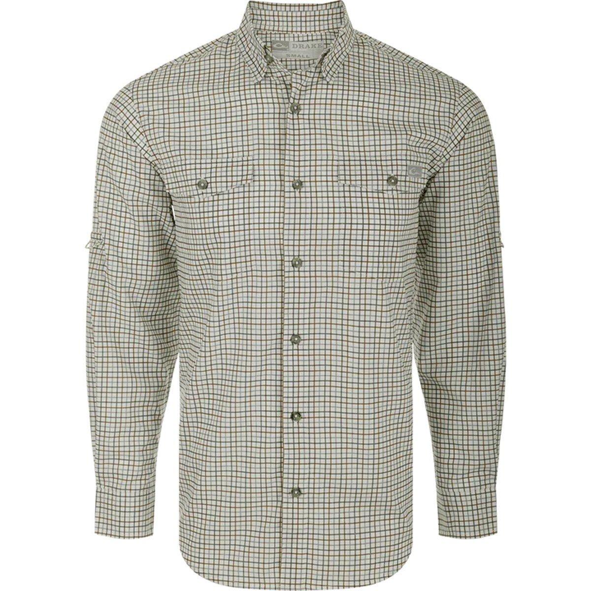 Men's Drake Waterfowl Frat Tattersall Long Sleeve Button Up Shirt - Drake Waterfowl