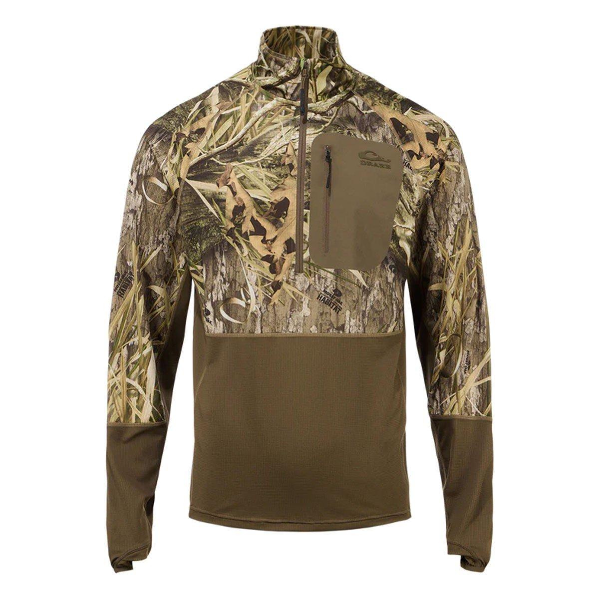 Men's Drake Waterfowl EST Offset Long Sleeve 1/2 Zip - Drake Waterfowl