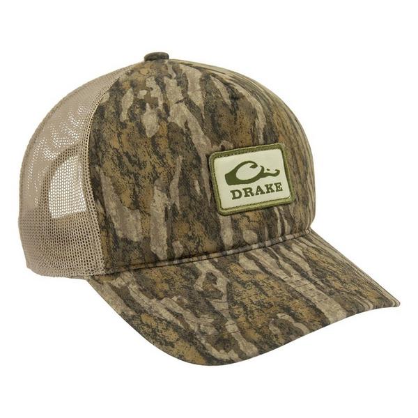Men's Drake Waterfowl Foam Trucker Logo Hunting Adjustable Hat One Size Mossy Oak Bottomland