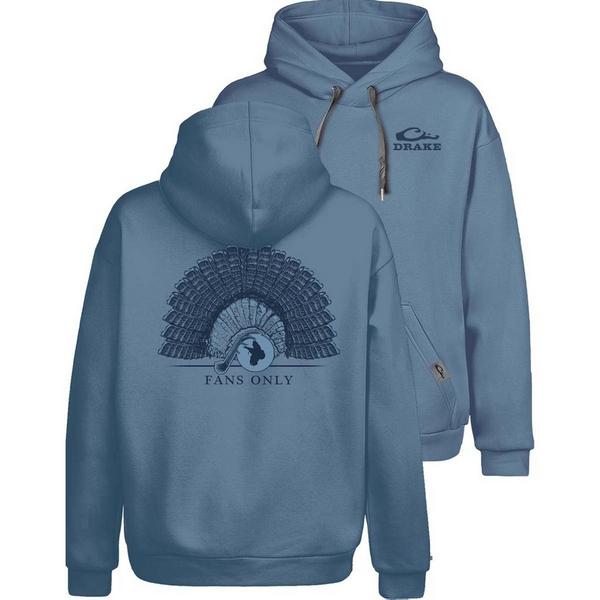 Men's Drake Waterfowl Graphic Fans Only Hoodie Medium Blue Shadow