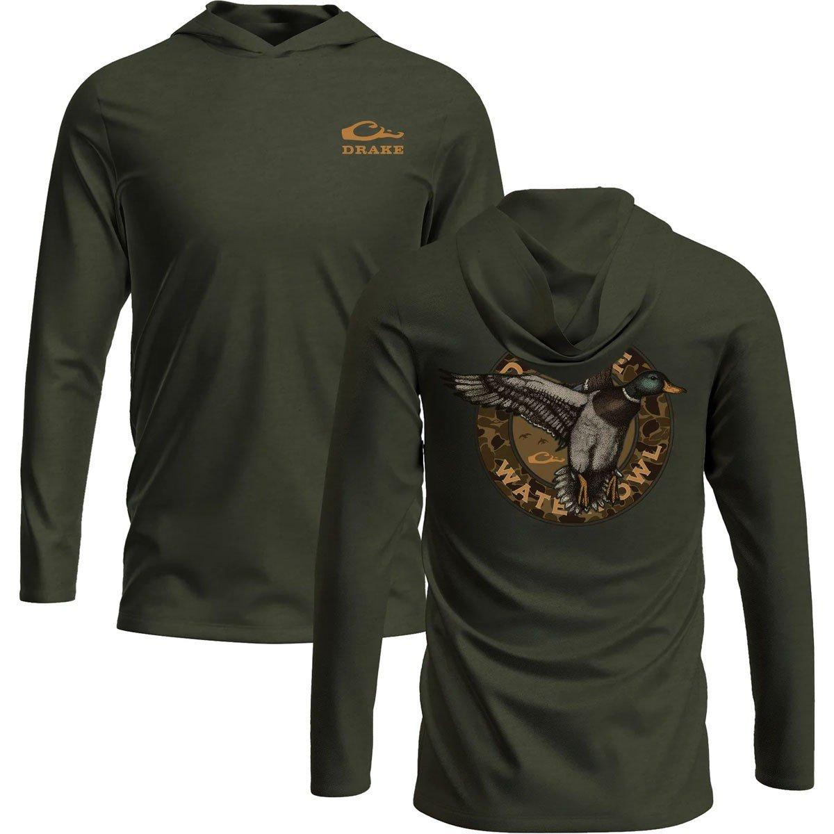 Men's Drake Waterfowl Circle Mallard Long Sleeve Hooded T-Shirt - Drake Waterfowl