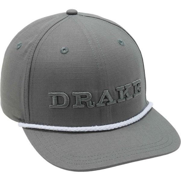 Men's Drake Waterfowl Ripstop Flatbill Rope Hunting Adjustable Hat One Size Castlerock Gray