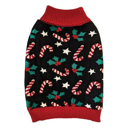 Fashion Pet Holiday Candy Cane Toss Dog Sweater - Primary Image