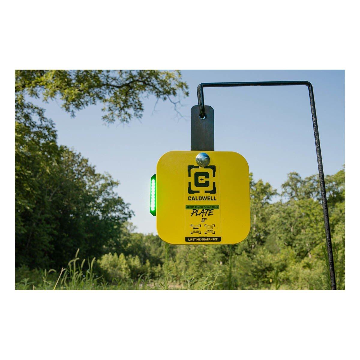 Caldwell Flash Bang Indicator AR500 Steel Shooting Target – Black, Includes 3 AA Batteries