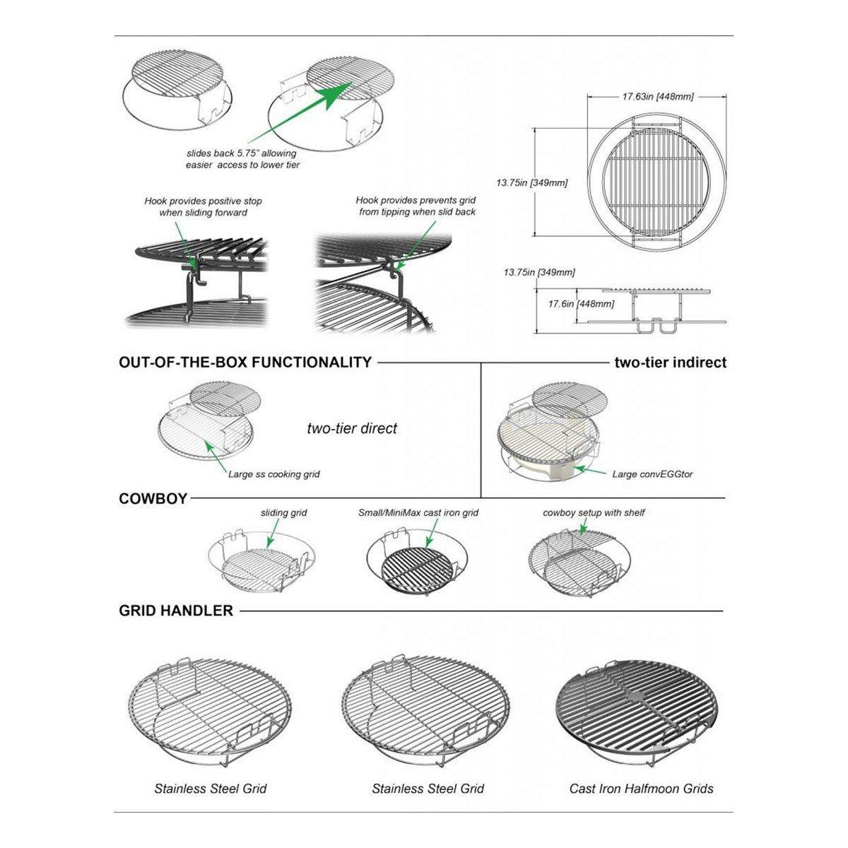 Big Green Egg Multi-Level Rack 2-Piece Large - Big Green Egg