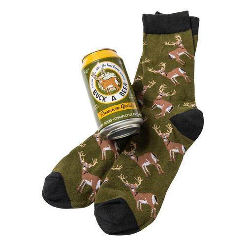 Men's Little Blue House Nice Bass Beer Can Crew Socks - Primary Image