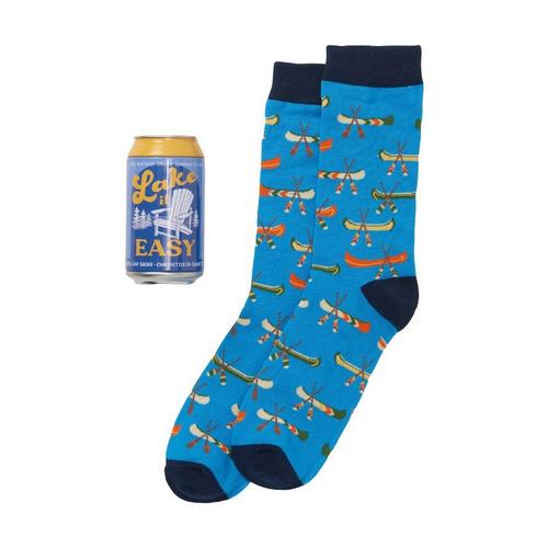 Little Blue House Lake It Easy Beer Can Crew Socks - Primary Image