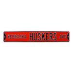 Authentic Street Signs Nebraska Cornhuskers "Nebraska Huskers Ave." Street Sign - Thumbnail 1 of 2