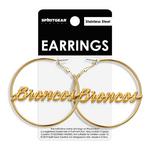 Spirit Gear Central Llc Boise State Broncos Gold Nameplate Hoop Earrings - Thumbnail 1 of 3
