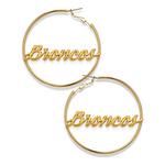 Spirit Gear Central Llc Boise State Broncos Gold Nameplate Hoop Earrings - Thumbnail 2 of 3