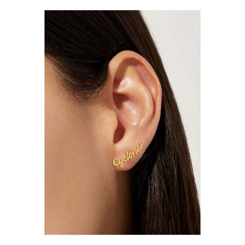 Spirit Gear Central Llc Iowa State Cyclones Gold Nameplate Stud Earrings - Primary Image