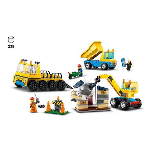 LEGO City Great Vehicles Construction Trucks and Wrecking Ball Crane 60391 Building Set - Primary Image