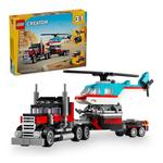 LEGO Creator 3 in 1 Flatbed Truck with Helicopter 31146 Building Set - Thumbnail 1 of 9
