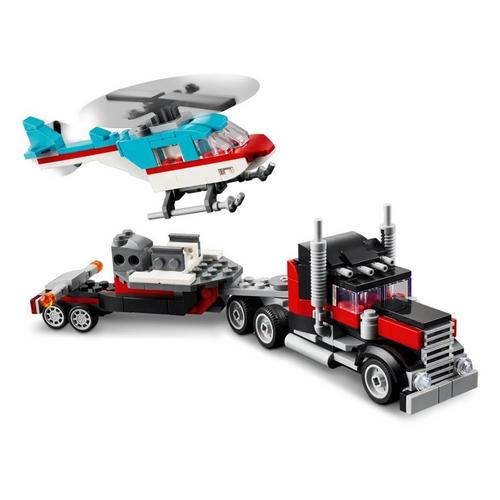 LEGO Creator 3 in 1 Flatbed Truck with Helicopter 31146 Building Set - Primary Image