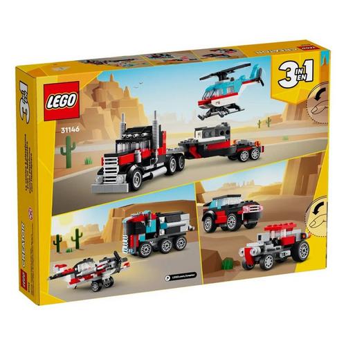 LEGO Creator 3 in 1 Flatbed Truck with Helicopter 31146 Building Set - Primary Image