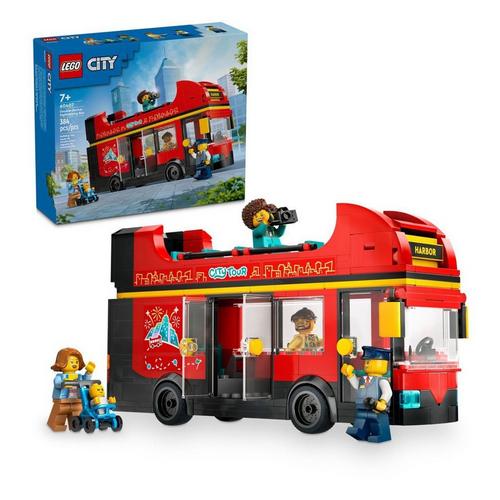 LEGO City Red Double-Decker Sightseeing Bus Toy, London Bus 60407 - Primary Image