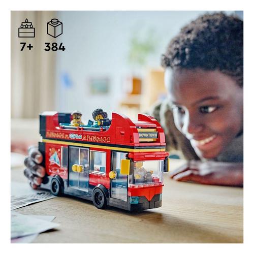 LEGO City Red Double-Decker Sightseeing Bus Toy, London Bus 60407 - Primary Image