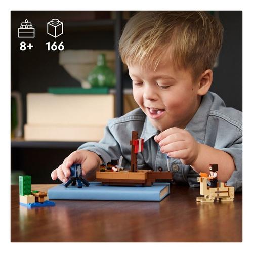 LEGO Minecraft The Pirate Ship Voyage Boat Toy Playset 21259 - Primary Image