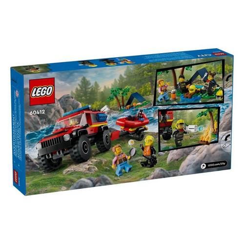 LEGO City 4x4 Fire Truck with Rescue Boat 60412 Building Set - Primary Image