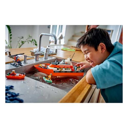 LEGO City Coast Guard Rescue Boat & Helicopter 60504 Building Set - Primary Image