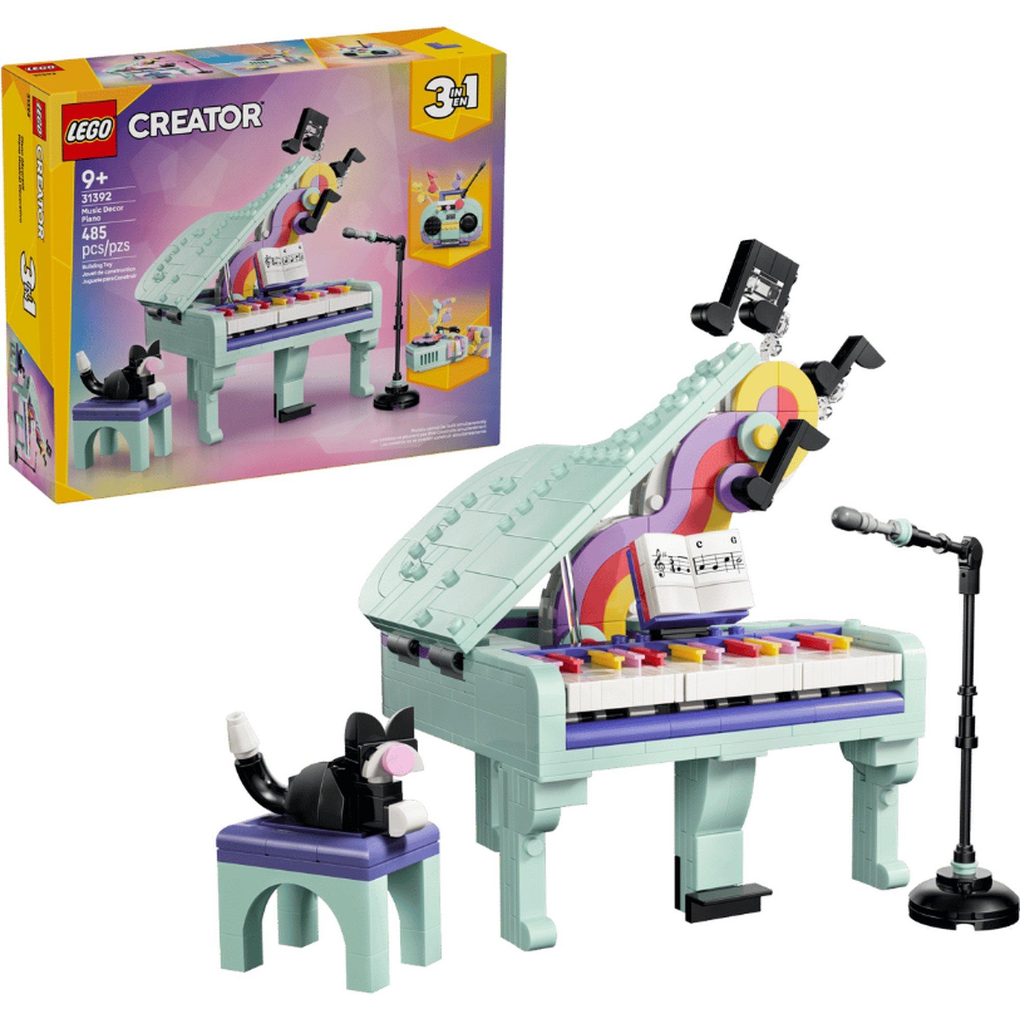 LEGO® Creator 3 in 1 Music Decor Piano with Cat 31392 Building Set