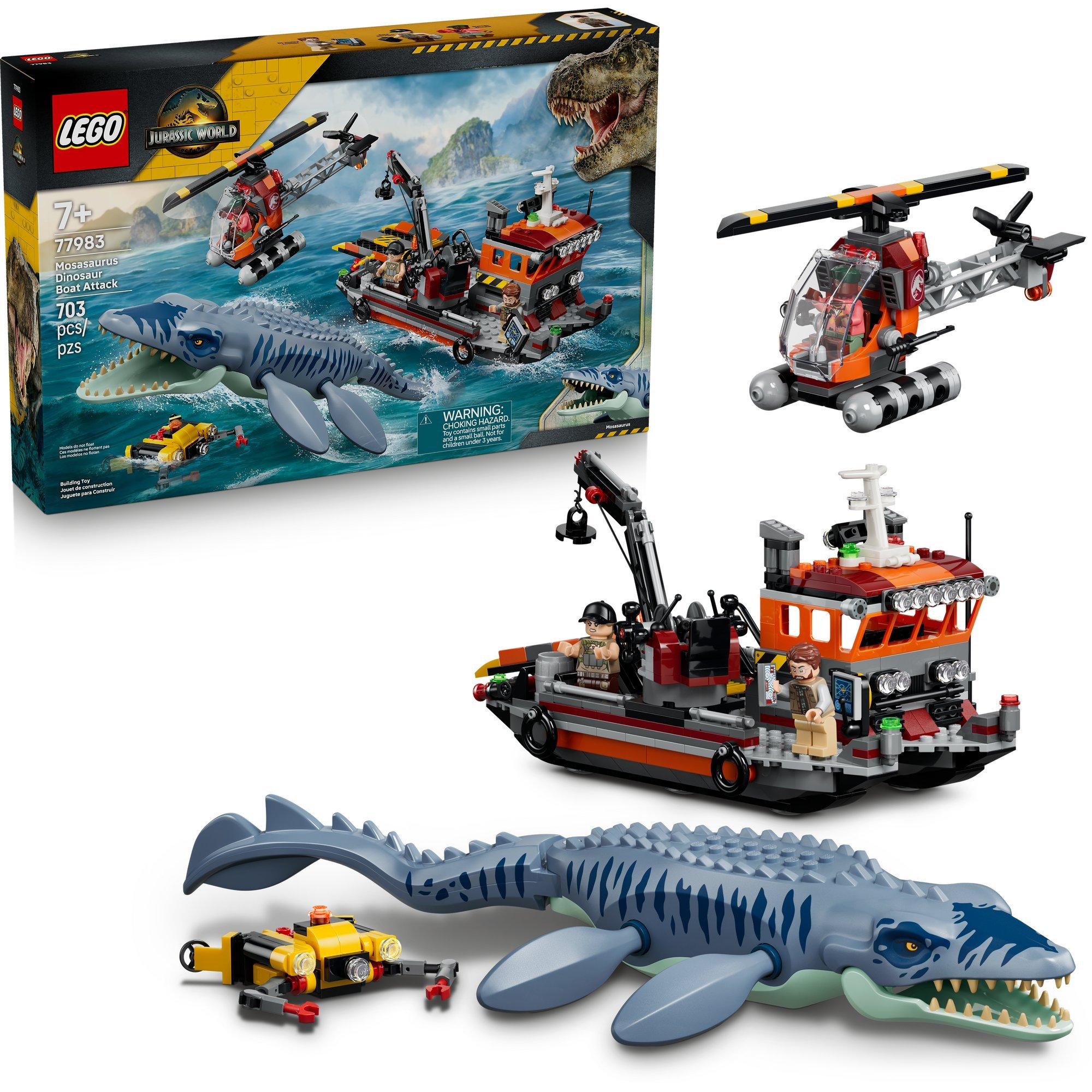 LEGO® Jurassic World Mosasaurus Dinosaur Boat Attack 77983 Building Set