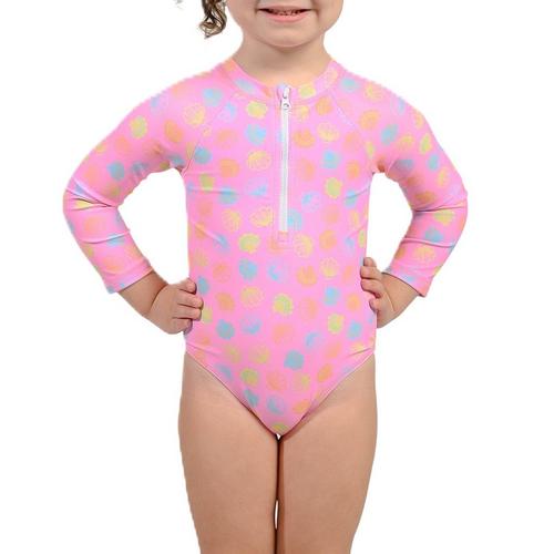 Toddler Girls' Ingear Zip Up Long Sleeve One Piece Swimsuit - Primary Image