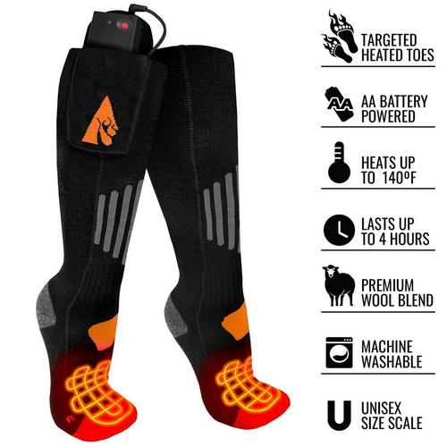 ActionHeat 3V Wool Rechargeable Battery Heated 1.0 Knee High Hunting Socks - Primary Image