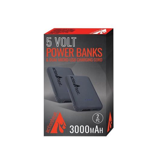 ActionHeat 5V 3000 Replacment 2 Pack Power Banks - Primary Image