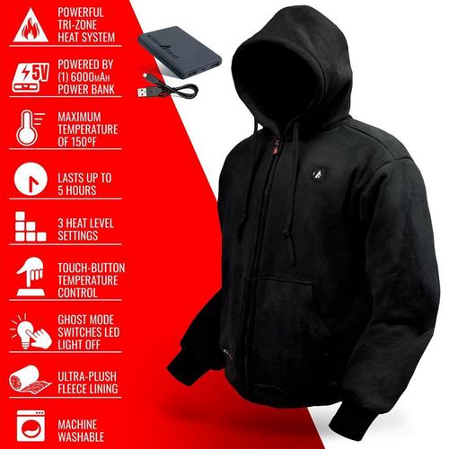 ActionHeat 5V Battery Full Zip Hoodie Hooded Fleece Jacket - Primary Image