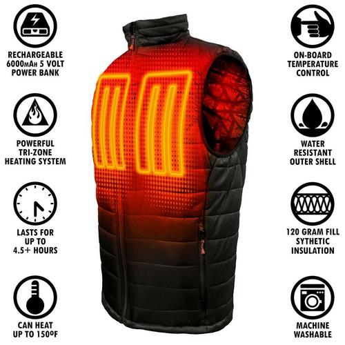 Men's ActionHeat 5V Battery Heated Puffer Vest - Primary Image