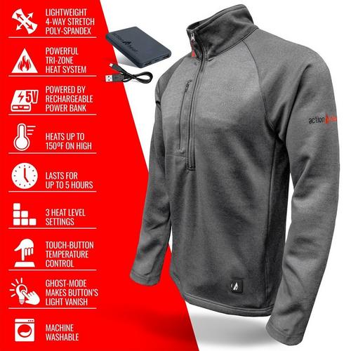 Men's ActionHeat 5V Battery Heated 1/2 Zip Pullover - Primary Image