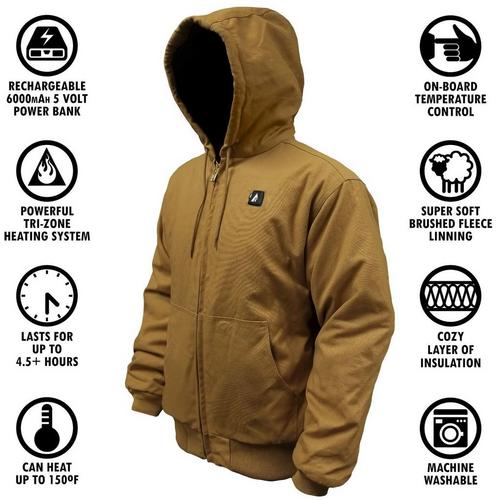 Men's ActionHeat 5V Battery Hooded Canvas Jacket - Primary Image