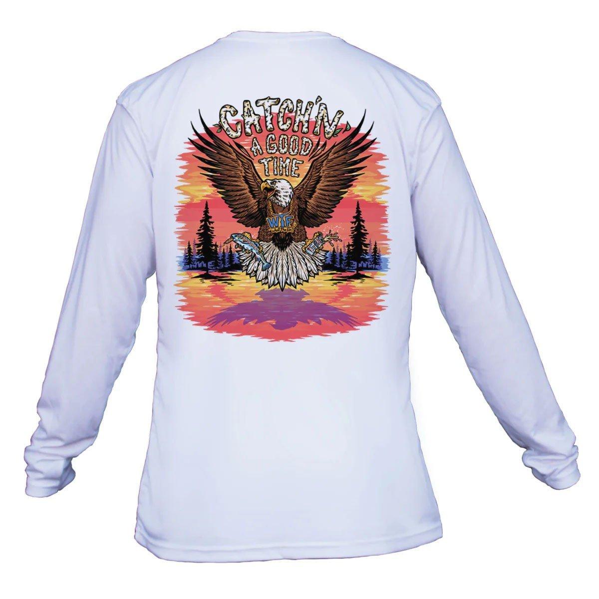 Men's What The Fin Catchin A Good Time Performance Long Sleeve T-Shirt - What The Fin