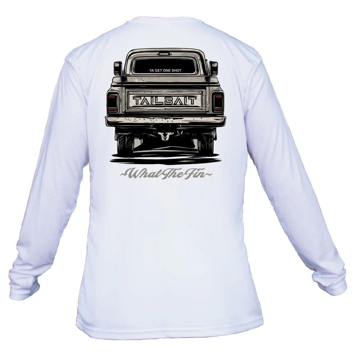 Men's What The Fin Tailbait Tailgate Performance Long Sleeve T-Shirt - What The Fin