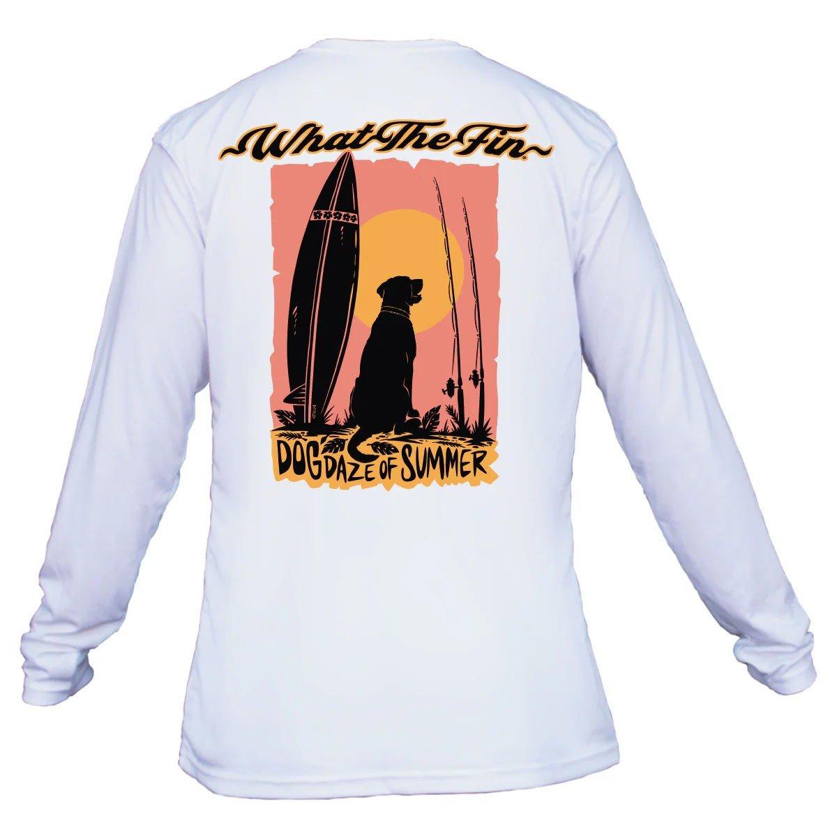 Men's What The Fin Dog Daze Performance Long Sleeve T-Shirt - What The Fin