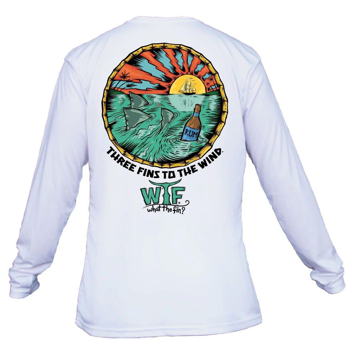 Men's What The Fin 3 Fins to the Wind Performance Long Sleeve T-Shirt - What The Fin
