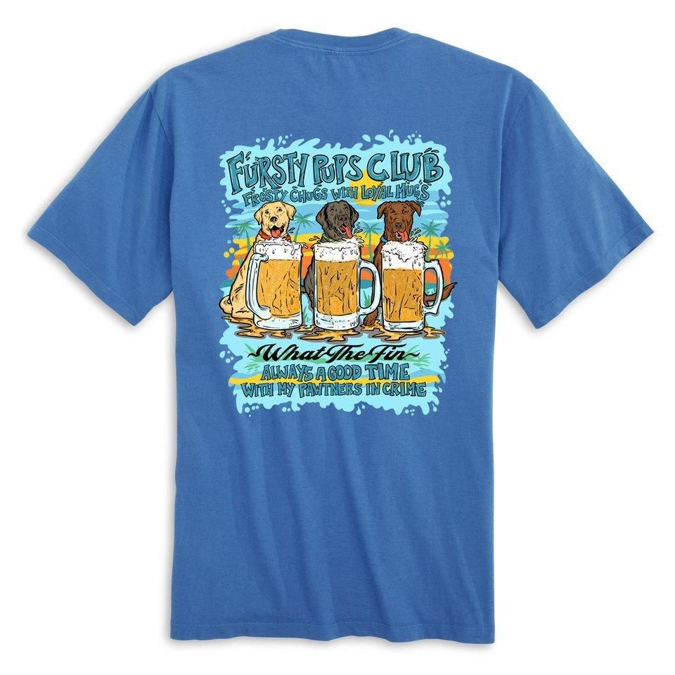 Men's What The Fin Fursty Pups T-Shirt - What The Fin