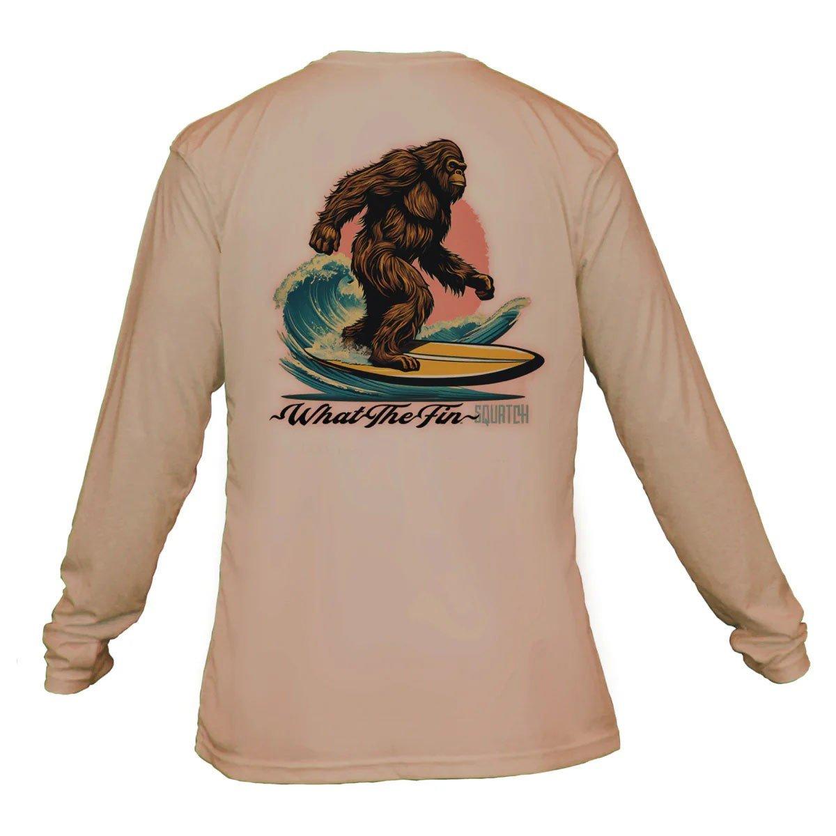 Men's What The Fin Surf Squatch Performance Long Sleeve T-Shirt - What The Fin