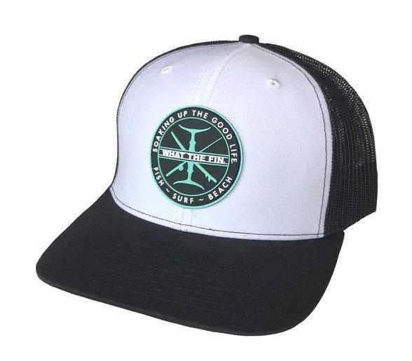 What The Fin 2 Tail Teal PVC Patch Snapback Hat - What The Fin