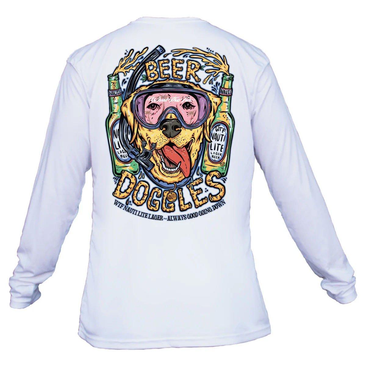 Men's What The Fin Beer Doggles Long Sleeve T-Shirt - What The Fin