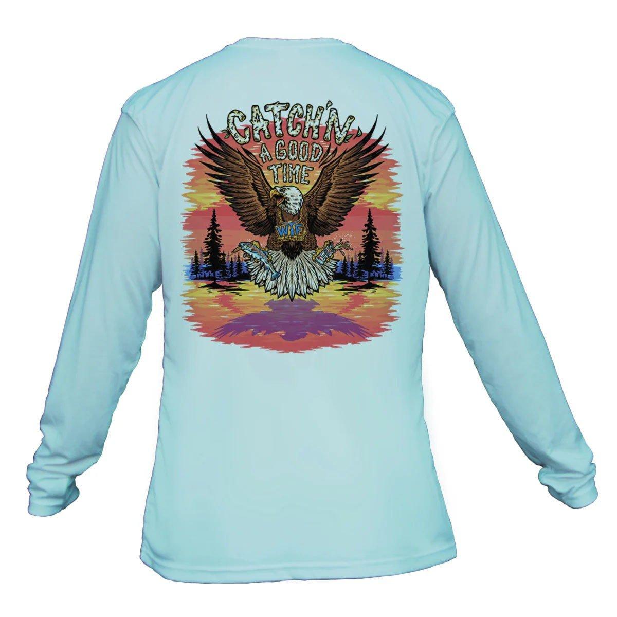 Men's What The Fin Catchin A Good Time Performance Long Sleeve T-Shirt - What The Fin
