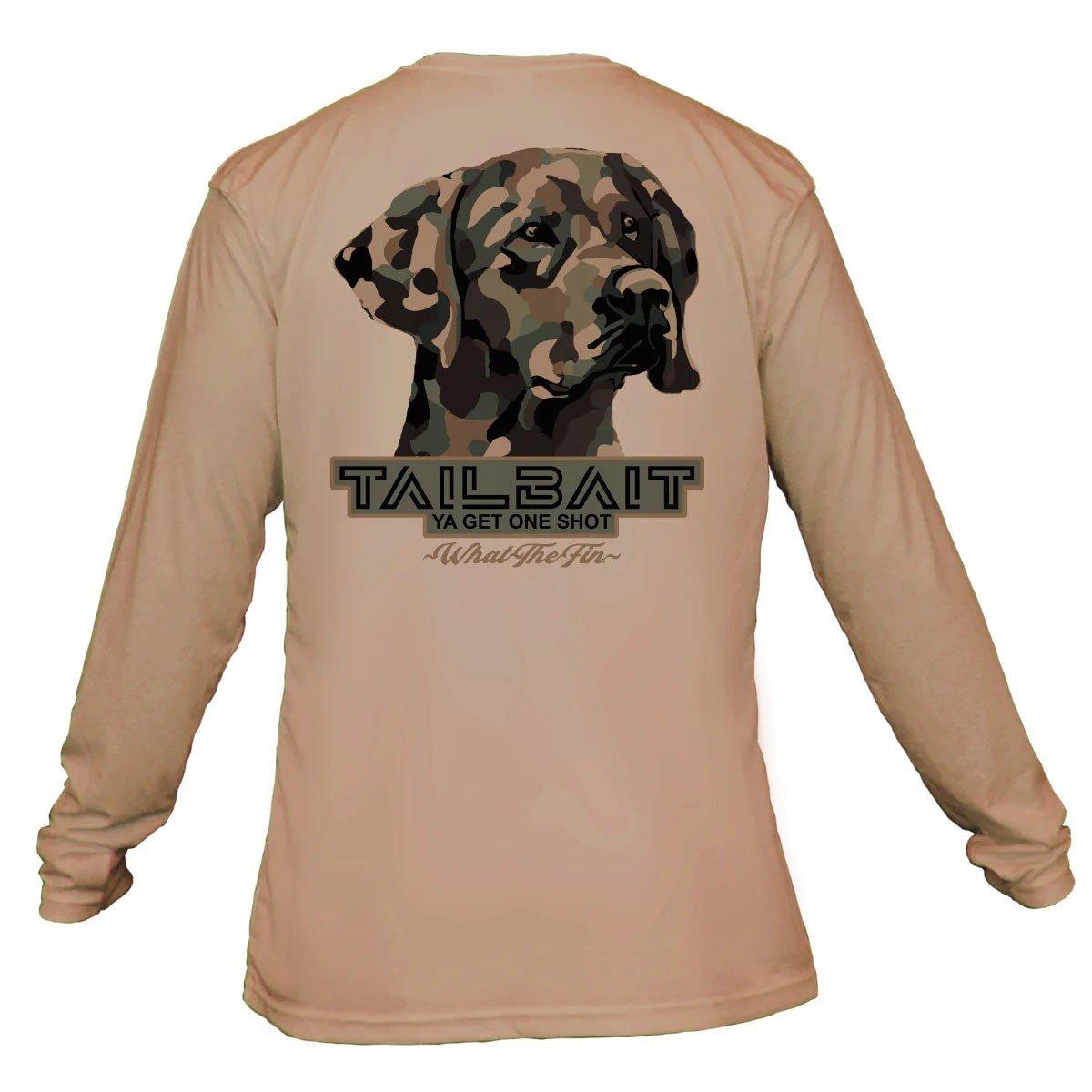 Men's What The Fin Camo Dawg Performance Long Sleeve T-Shirt - What The Fin
