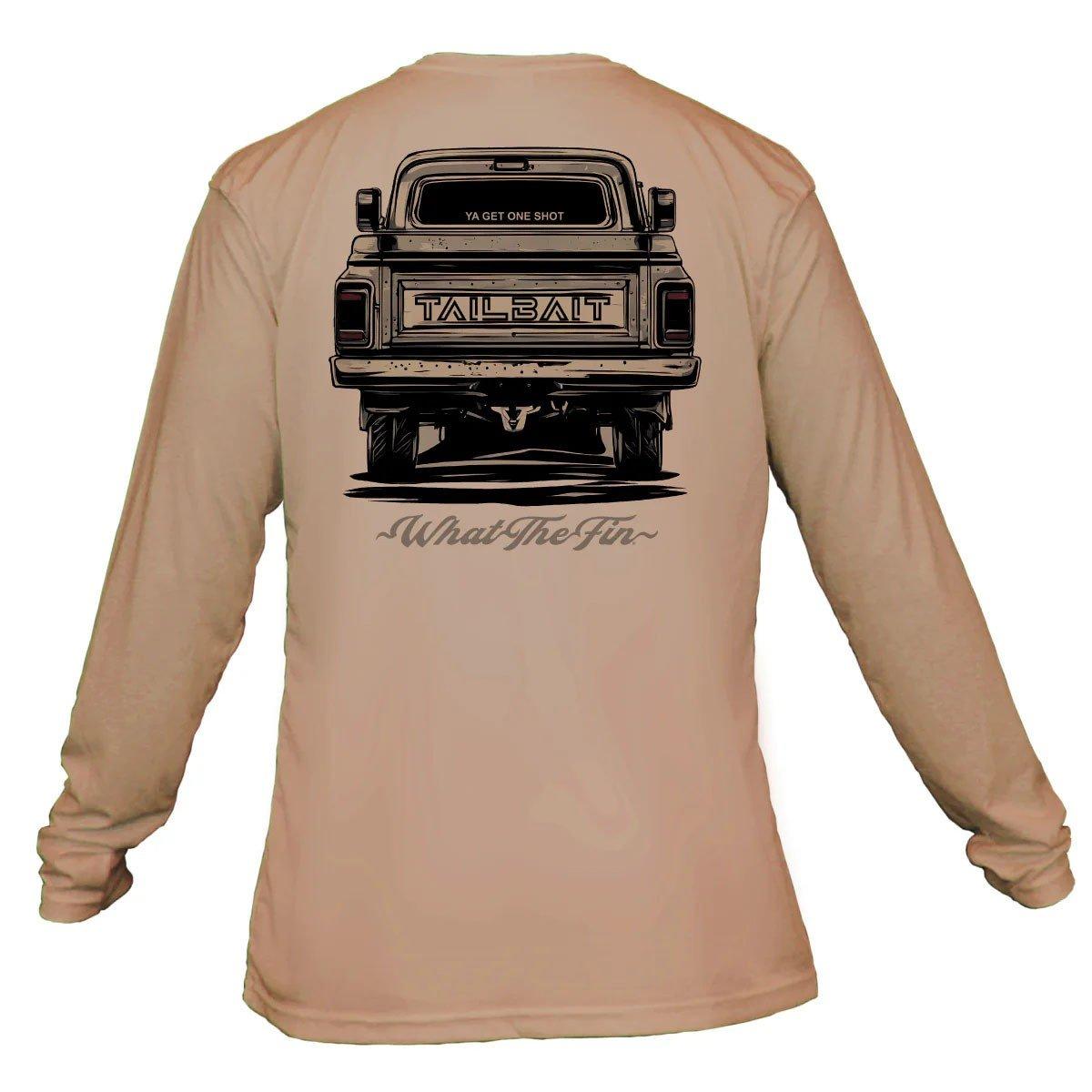 Men's What The Fin Tailbait Tailgate Performance Long Sleeve T-Shirt - What The Fin