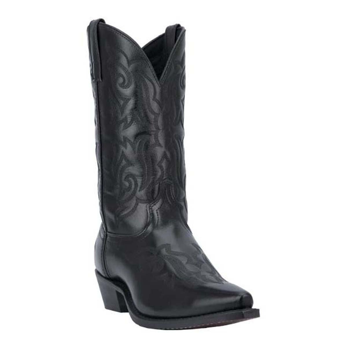 Laredo Hawk Embroidered Snip Toe Pull On Cowboy Boots